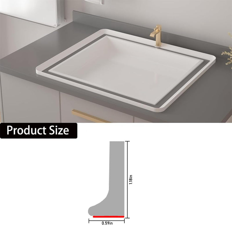 Shower Threshold Water Dam Barrier, Self Adhesive Silicone Waterproof Barrier Bathroom and Kitchen Shower Water Guard for Dry and Wet Separation Caulk Seal Strip Edge Trim (98Inch, Gray) 98Inch
