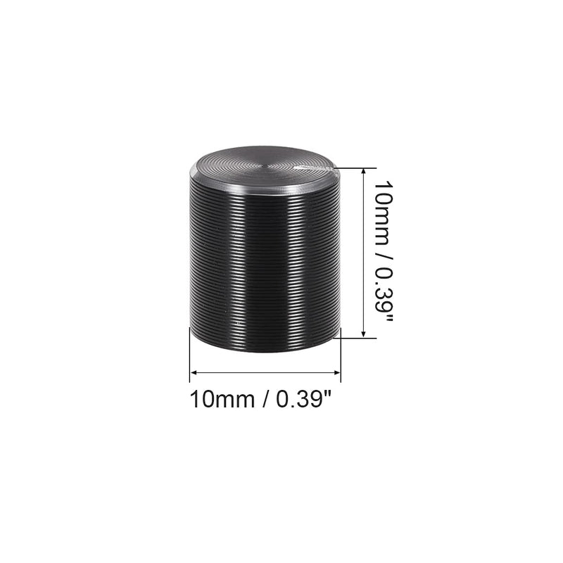 [Australia - AusPower] - sourcing map 5 x Aluminium Volume Control Potentiometer Knurled Shaft Rotary Knob 10 mm x 10 mm Black 