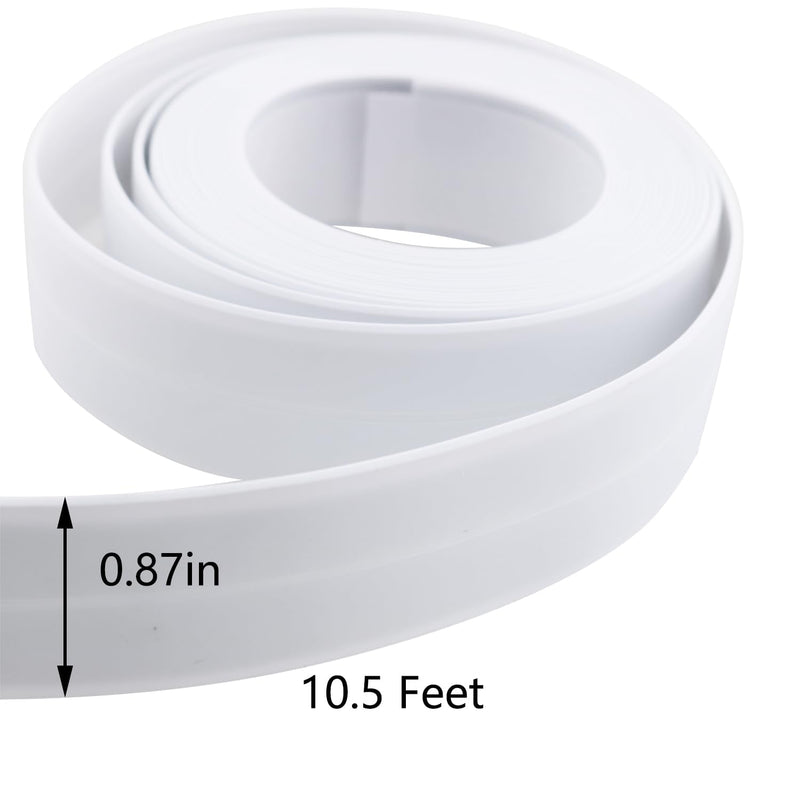 Self Adhesive Sealing Tape 2 Rolls Toilet Base Waterproof Seal Strip for Bathtubs Floors Wall Edges Multi Surface Gap Covering Material White 2.2cm x 10.5ft