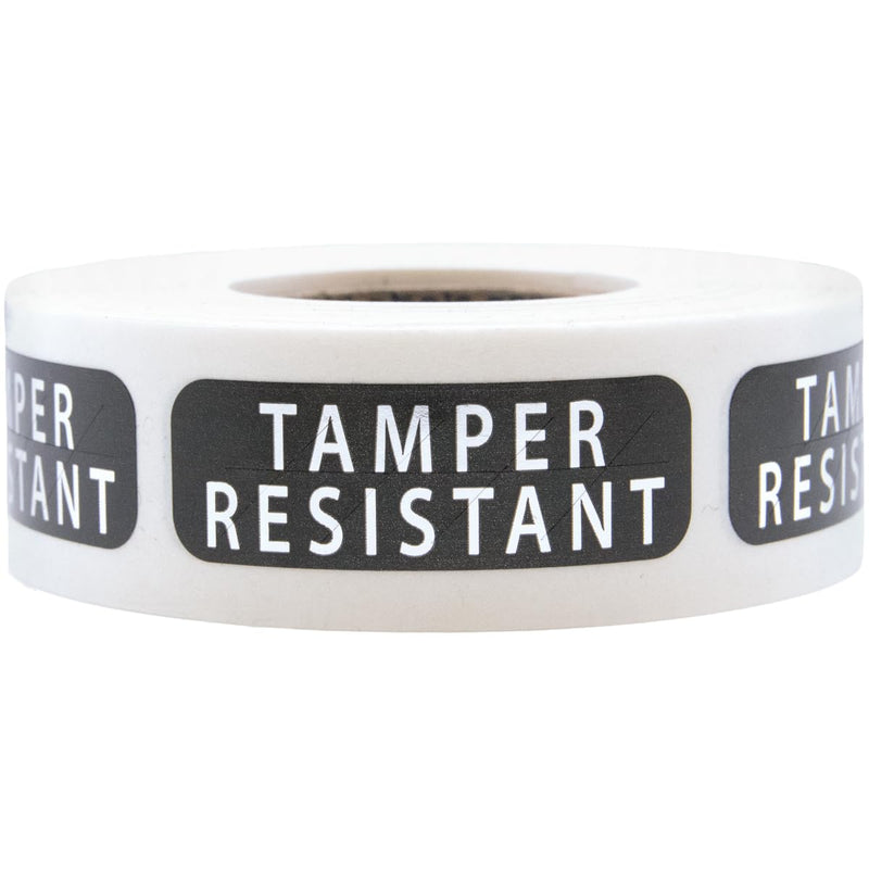 Tamper-Resistant Black Metallic Labels, 0.5" x 1.5" Adhesive Stickers, 500-Pack Black Metalized