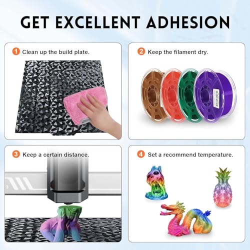 IdeaFormer PEO/PET Federstahl-Druckplatte 230×230 mm, doppelseitige flexible 3D-Druckplatte mit Rauten- und Kohlefasermuster, ohne Magnetunterlage für Anycubic Kobra 2 Serie und Artillery Genius 230x230mm PEO+PET No Magnetic Plate