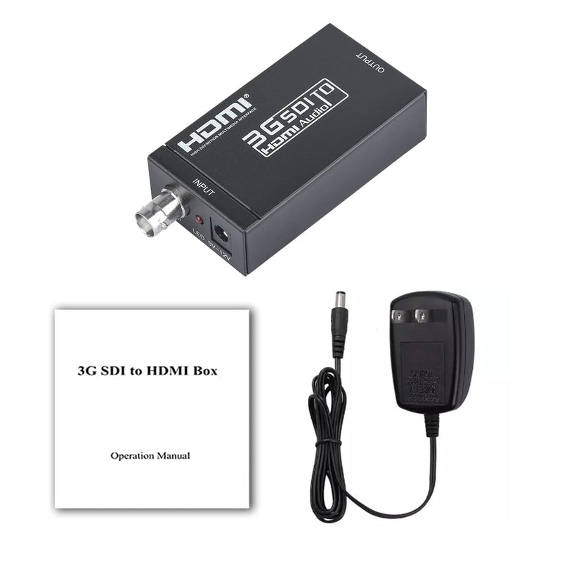 Groza SDI to HDMI Converter, 3G SDI to HDMI Audio Video Adapter, Support SD-SDI, HD-SDI and 3G-SDI Signals for Camera Detector