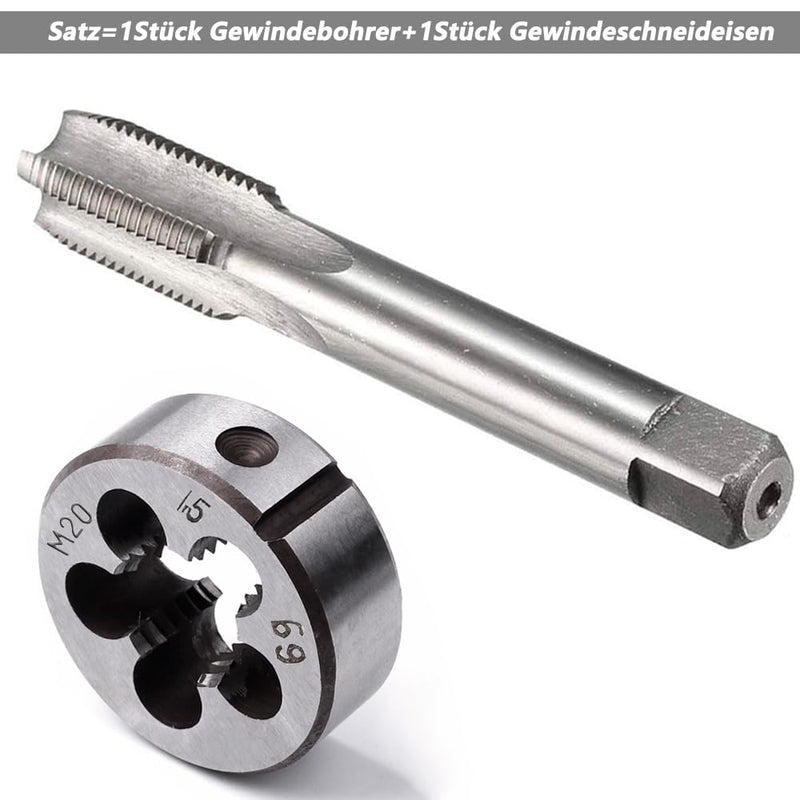 [Australia - AusPower] - Saipor M20 x 1.5 Metric Tap and Die M20 x 1.5 mm HSS Tap and Die Right Thread Fine Thread Cutter Straight Ribbed Tap Cutter 