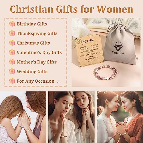 Christian Grandparents - Day Gifts for Women, Religious Cross Bracelet Yare Chosen-Pink