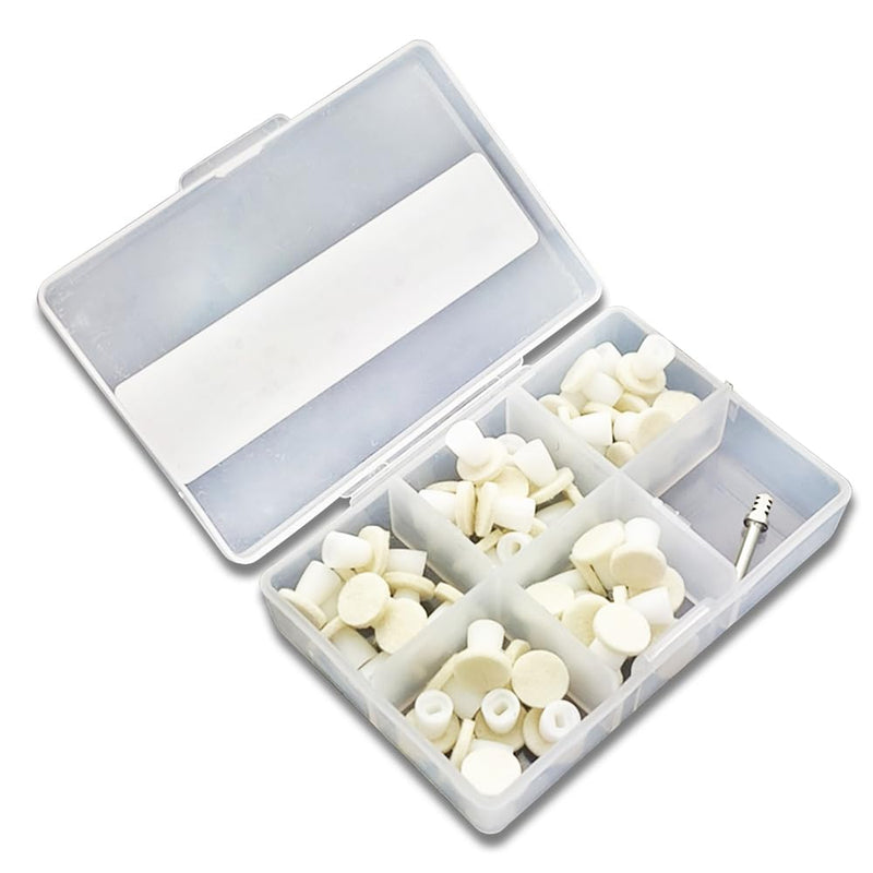 [Australia - AusPower] - 50pcs/Box Dental Composite Polishing Disc Kit Paste-Impregnated Composite Finishing Discs with Mandrel High Gloss Polishing 