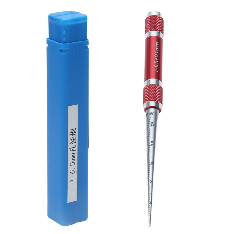 [Australia - AusPower] - Stainless Steel Aperture Tapered Hole Ruler Inner Hole Diameter Measuring Tool 1-6.5mm 