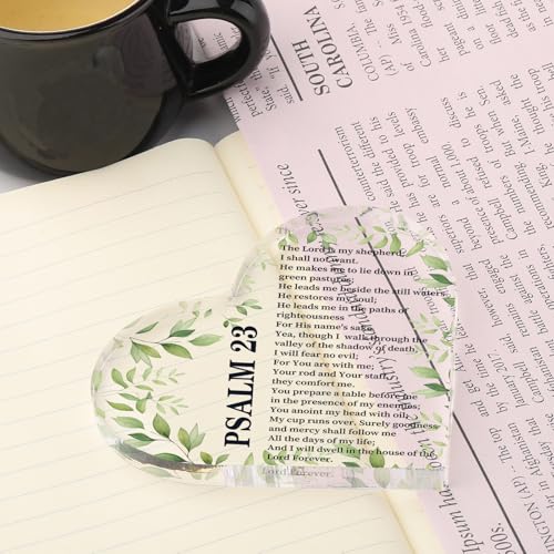 Bible Verse Psalm 23 Christian Decorative Gift The Lord Is My Shepherd Acrylic Home Room Desk Decor Sign Religious Gift Psalm 23 Table Decorations Gift (The Lord is my shepherd acrylic)