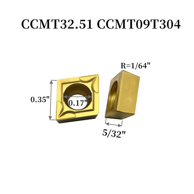 [Australia - AusPower] - 10pcs CCMT21.51 CCMT060204 and CCMT32.51 CCMT09T304 Carbide Inserts Mutilayer Coated Indexable Turning Inserts Replacement Inserts for Lathe Turning Tool Holder Boring Bar 10pcs CCMT inserts 