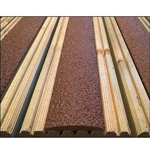 Anti-Slip Decking Strips - Pack of 5 (16" x 2") Heavy Duty GRP Non-Slip Treads for Outdoor Steps, Ramps & Decks - Weatherproof, Easy to Install, Long Lasting Safety Grip (Brown) Brown
