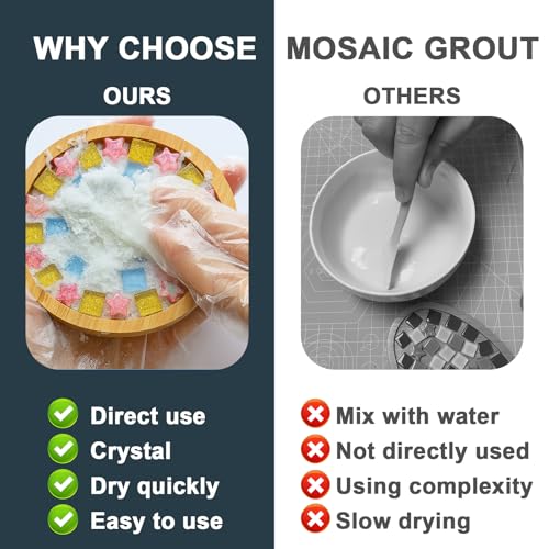 DINGSEN black quick-dry crystal tile grout for mosaic crafts, 200g package