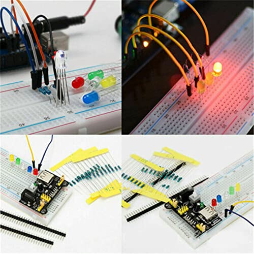 Electronic Component Kit Assortment Starter Kit with 830 Connection Points Breadboard for STM32 for
