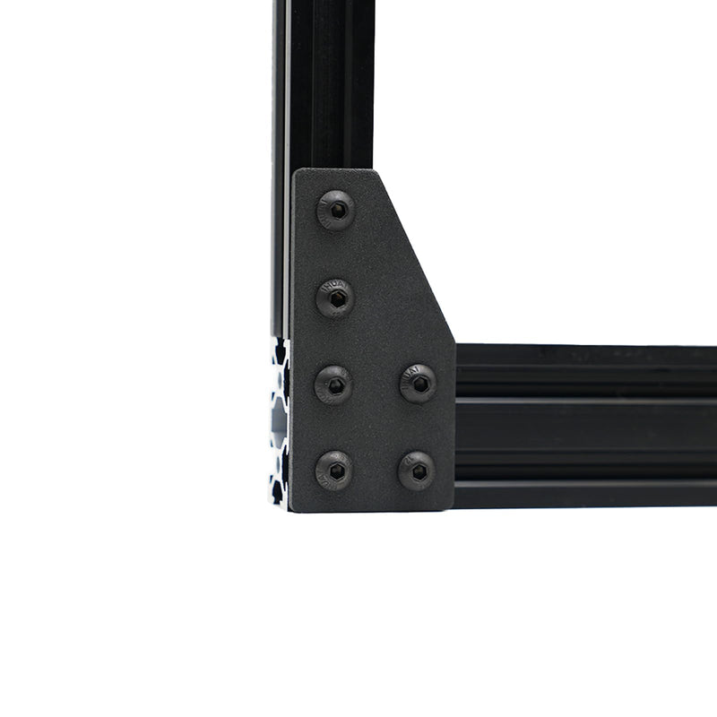 Iverntech 8 Sets Joint Plate Connector Corner Bracket Hardware L Shape 6 Hole for 2040 Aluminum Extrusion T V 6mm Slot with T Nuts and Screws Wrench Aluminum Profile Connector Accessories (Black) 2040 8 Pcs 6 Hole L