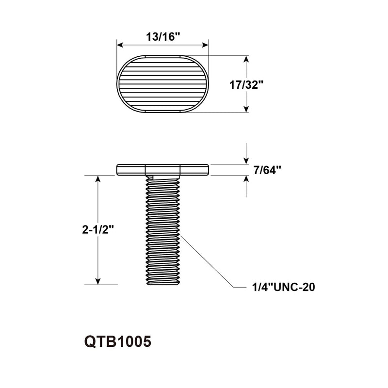 POWERTEC 1/4"-20 T Track Bolts - 60 Pack, 2-1/2 Inch Long T Slot Bolts for Universal T Track, Accessories for Woodworking Jigs and Fixtures 1/4"-20 x 2-1/2" (Pack of 3)