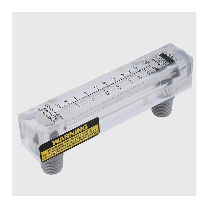 [Australia - AusPower] - CNBTR Panel-Mount Water Flowmeter, Liquids Flowmeter with Acrylic Plastic Rectangular Body (0.2~1GPM) 0.2~1GPM 