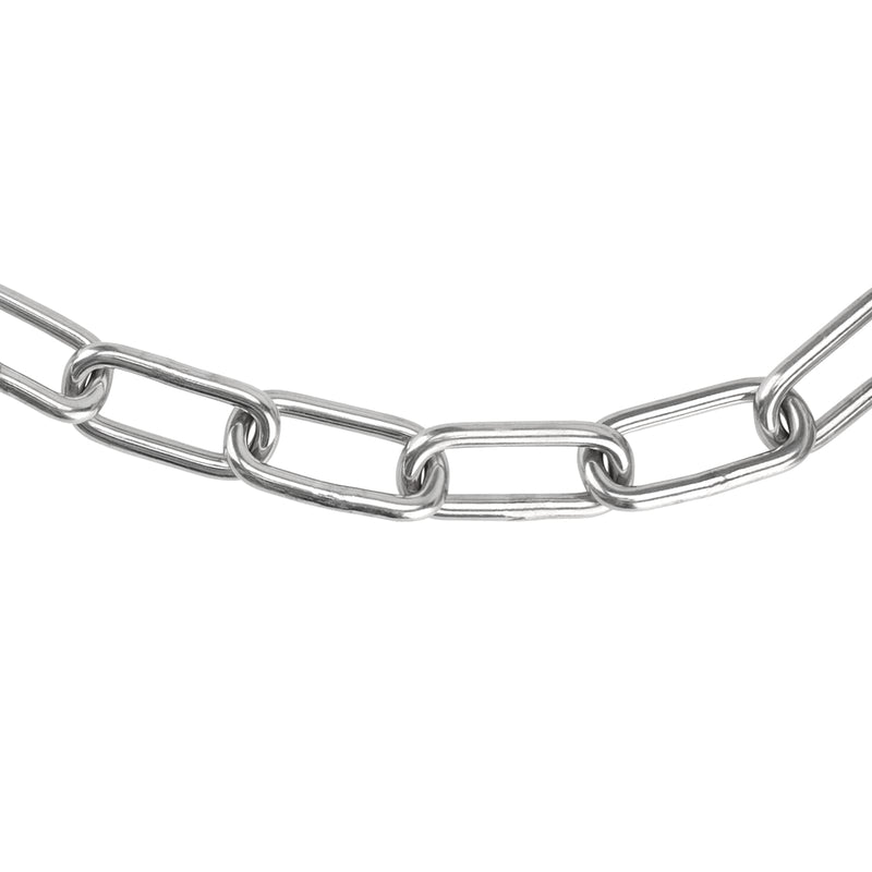 [Australia - AusPower] - 20 Feet x 5/32 Inch Stainless Steel Chain Link, Heavy Duty Chain Links, Rust Proof Coil Chain Metal Utility Chain for Clothesline, Hanging Swing, Chain Hardware, 500 lbs Work Load 