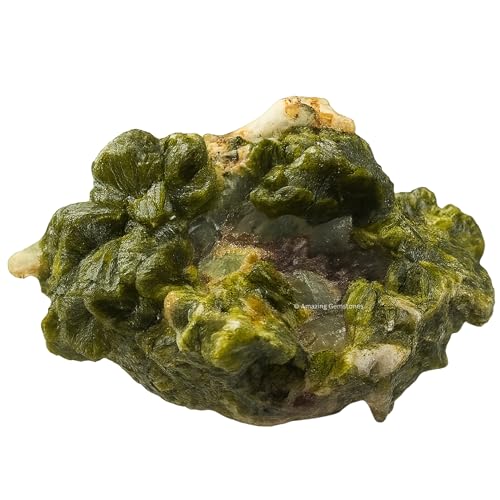 Amazing Gemstone Epidote Crystals and Healing Stones Mineral Specimen - Premium Semi Precious Gem Stones for Spiritual Growth - Geode Cluster for Meditation,Chakra Balance,and Energy Enhancement (M) Medium