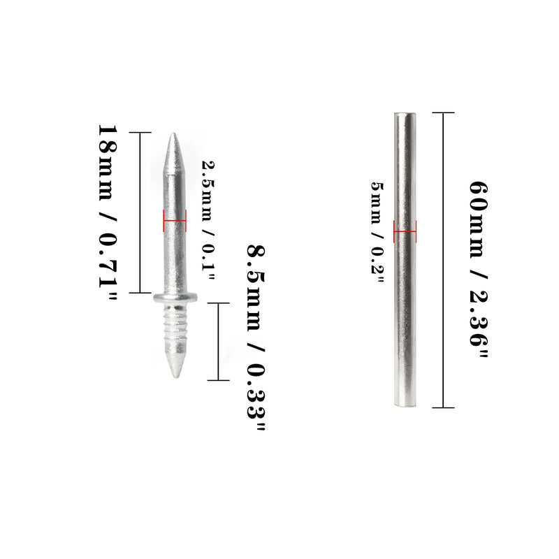 [Australia - AusPower] - 200pcs Double-Head Skirting Thread Seamless Nail, Blind Nails 18+8.5mm (11/16"+5/16"), Invisible Mechanical Connector, Easy Setting Equipped Specific Sleeve Tool (200) 200 