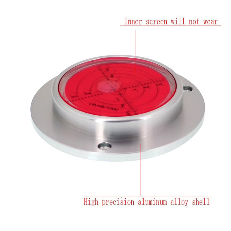 [Australia - AusPower] - Metal Horizontal Bubble Cow Eye Level Universal Horizontal Bubble Flange Water Bubble Level Horizontal Bubble Small Household (90x16mm（Silver red）) 90x16mm（Silver red） 