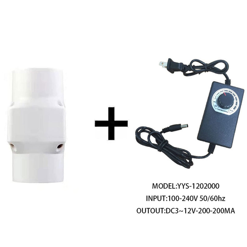 Inline Duct Fan 2 Inch 50mm Ventilation Exhaust Booster 62 CFM Quiet Fan Filter Duct Kit 6W 12V Intake Fume Extractor Blower for Attic Kitchen Grow Tent (2 inch/50mm, Not Adjustable Speed) 2 inch/50mm