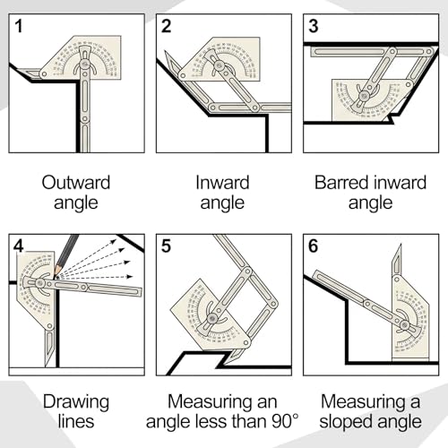 Copkim 2-pack metal protractors with 0–180 degree angle finder markings for woodworking