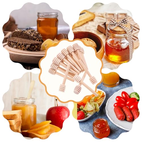 200Pcs Honey Dipper Sticks, 3 Inch Portable Mini Honey Stirrer Stick Honeycomb Dipper for Tea Charcuterie Drizzle Jar Wedding Party Favors 200