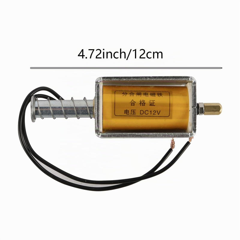 DC 12V 35mm Hub Electromagnet VS1 Load Switch Electromagnetic Coil Push Pull Electromagnetic Coil with Spring Return 8A for Vending Machines, Transport Equipment