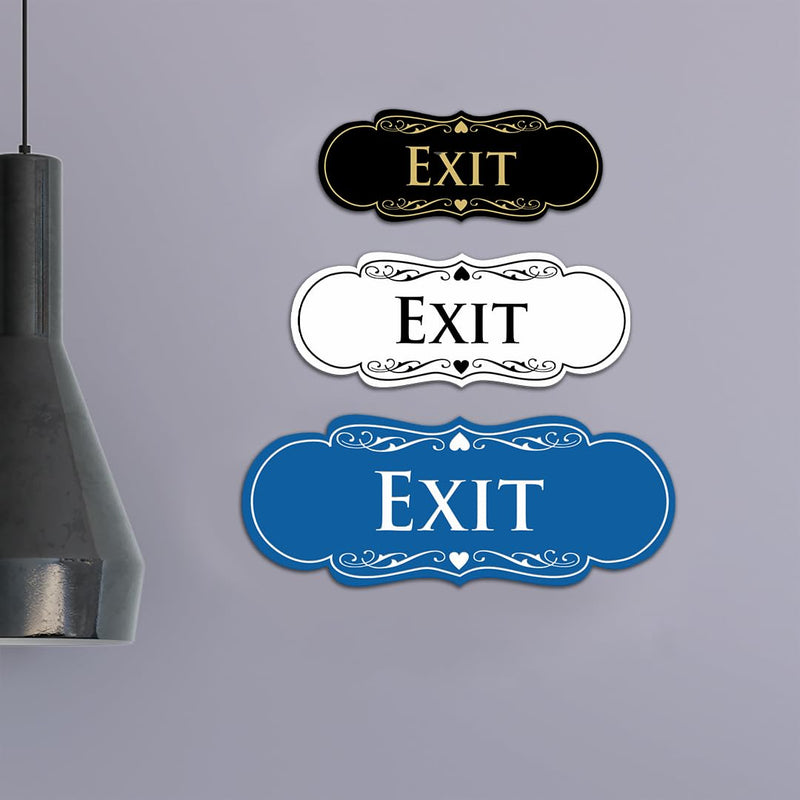 [Australia - AusPower] - Designer EXIT Sign - Black - Large (1 Pack) 3.5" x 9" - Large (1 Pack) 