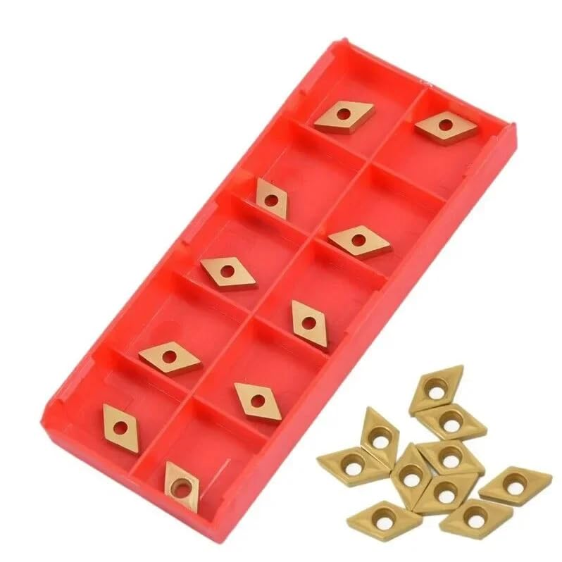 [Australia - AusPower] - Carbide Reversible Plates, Rotary Indexable Insert, Pack of 10 DCMT070204 US735 CNC Carbide Inserts Blade Milling Cutter Lathe Tool with Box for Rotary Tool Holder Replacement 