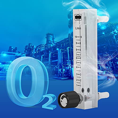 Flow Meter 1-10LPM with Control Valve for Oxygen/Air/Gas Support 0.6MPa Pressure for Unidirectional Gas/Oxygen/Air Flow Measurement for Industry