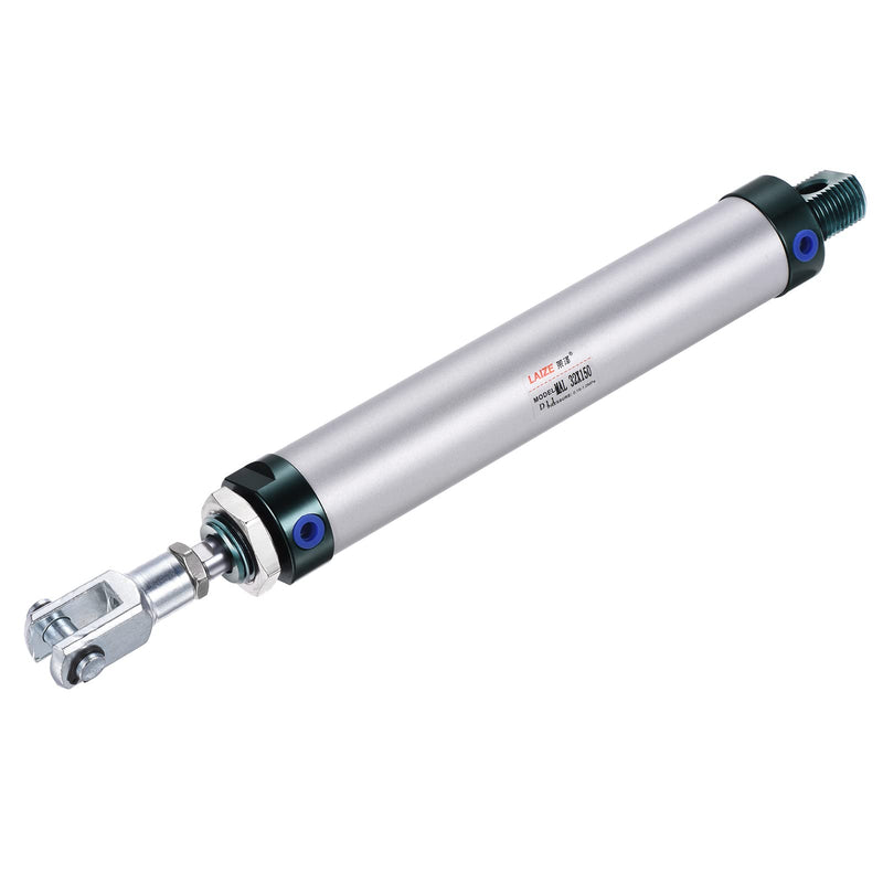 [Australia - AusPower] - MECCANIXITY Pneumatic Air Cylinder Double Action MAL32X150 32mm Bore 150mm Stroke with Y Connector and 4Pcs Quick Fitting Set 32X150 mm 