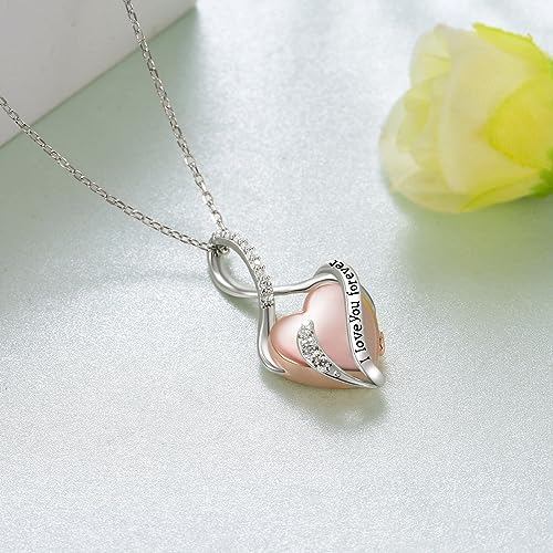 TYSO Heart Urn Necklace for Ashes 925 Sterling Silver Infinity Ashes Necklace Infinity Cremation Necklace Love You Forever Jewelry Keepsake Memorial Gift for Women Mom Grandma