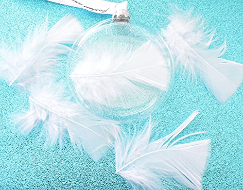 White Feather Bauble Plus Black Display Stand. Handmade In Memory Decoration. Home Decor