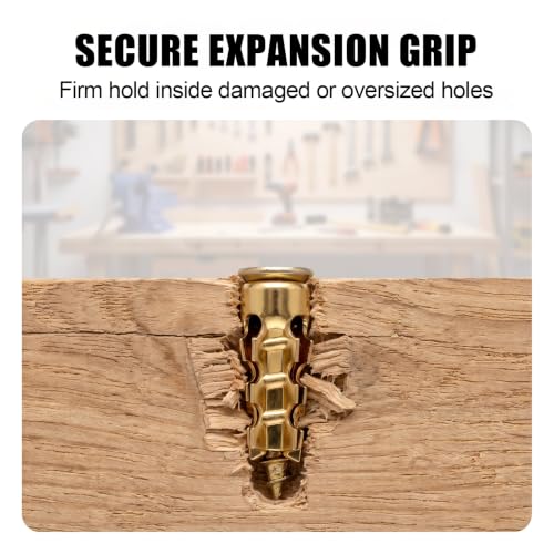 LOGJAM 6×14mm expansion anchors and screws for door hinge repair, 300-piece screw and bolt assortment set