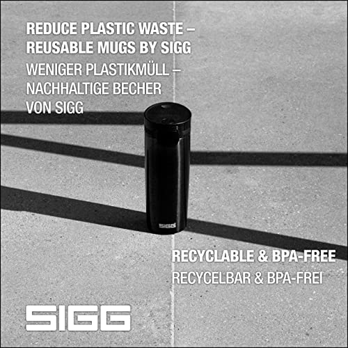 Sigg - Insulated Coffee Cup - Travel Mug Miracle Black - Hot & Cold. Leakproof. BPA Free - 18/8 Stainless Steel - 16 Oz 15.9 Ounces