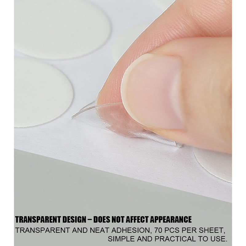 2 Pack Transparent Round Double-Sided Adhesive Dots – 70PCS Nano Traceless Acrylic Stickers, Removable Clear Strong Glue Pads for Wall Hooks, Posters, Frames, Home & Office Use