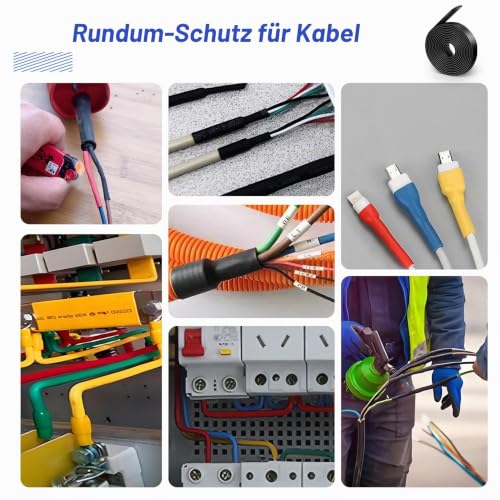 4:1 Heat Shrink Tube, 2 m Length, Black Heat Shrink Tube with Adhesive, Heat Shrink Tube, Waterproof for Cable Insulation, Repairs, Cable Bundling, Marking, Wire Connection (Diameter 24 mm, 2 | Schrumpfschlauch Wasserdicht für Kabelisolierung/ Reparatu...