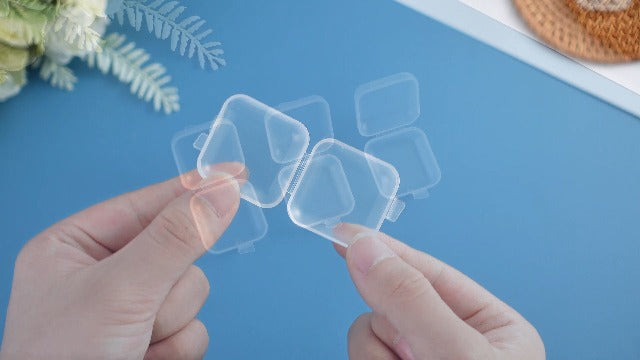 Chunful 200 Pcs Clear Jewelry Box with Hinged Lid Small Storage Container