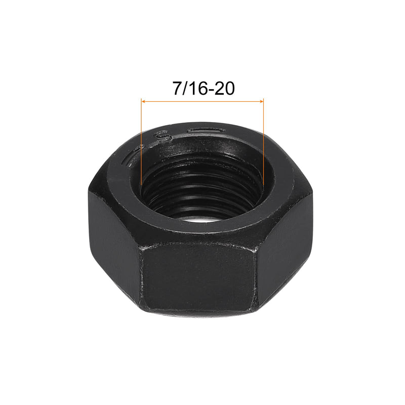 [Australia - AusPower] - uxcell 7/16-20 UNF Hex Nuts, Carbon Steel Grade 8.8 Black Oxide Hexagon Nut for Screw Bolt, 10 of Pack 