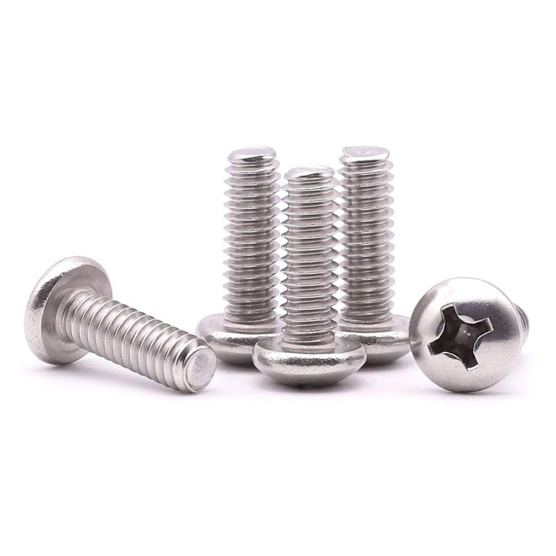 #10-32 x 3/4" inch (50 pcs) Phillips Pan Head Machine Screw Bolt, 304 Stainless Steel 18-8 Rounded Head Screws, UNF Full Thread, Bright Finish #10-32 x 3/4" 50