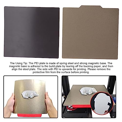3D Printer Build Plate Magnetic Base 220x240mm Spring Steel PEI Plate Double Sided Removable Flexible Heated Bed for I3 Mega