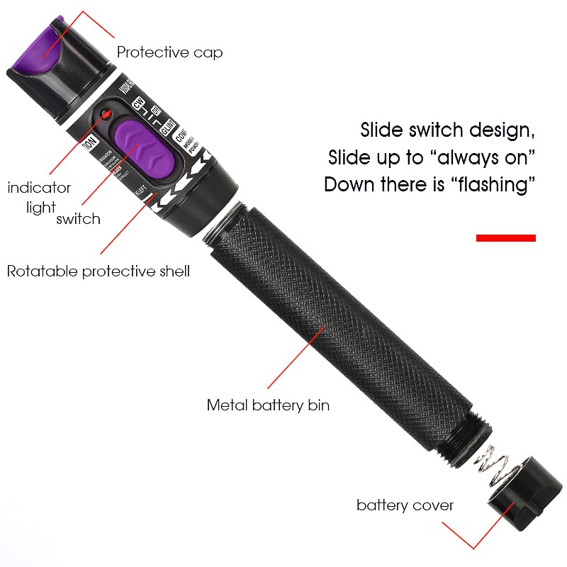 2-in-1 FTTH Fibre Optic Tool Kit, Visual Troubleshooting 30 km | With Fiber Optic Power Meter -70 +10dBm, 30mW Visual Fault Locator Fiber Test Pen Blue and purple
