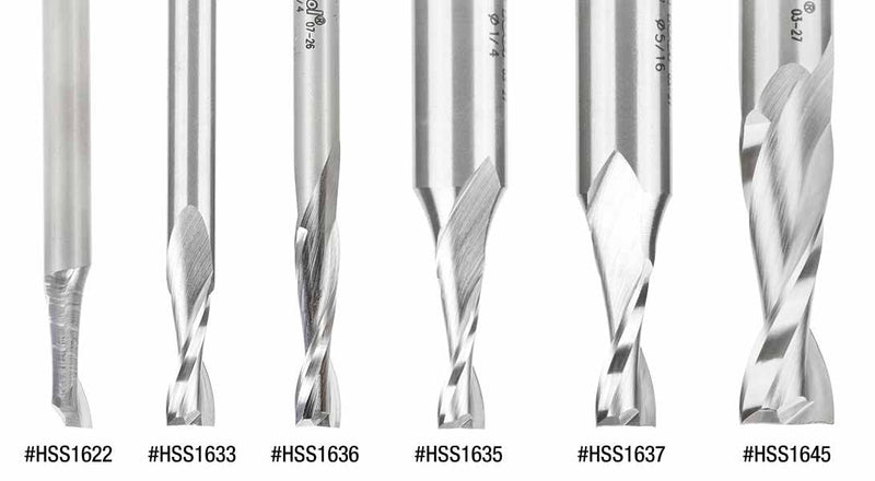 Amana Tool HSS1626 Single Flute Spiral Router Bits Metal Aluminum Cutting 21/64 Dia x 3/4 x 1/2 Inch Shank Up-Cut Router Bit High Speed Steel 21/64 D x 3/4 CH x 1/2 SHK
