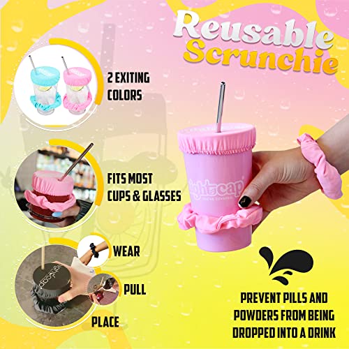 Nightcap Drink Cover Scrunchie Gift Box- The Reusable Drink Spiking Prevention Scrunchie As Seen on Shark Tank, Gift Set The Gift Set