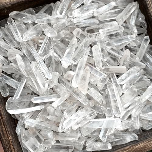 1LB Bulk Raw Quartz Crystal Points Natural Clear Quartz Healing Stones Small Crystal Decor Teeny Tiny Points for Home Office Clear Quartz Small