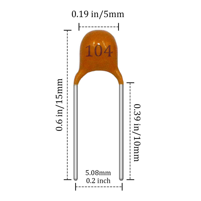 AUKENIEN 24 Value 600 Piece Ceramic Capacitor Set Capacitors Assortment from 10pF to 100nF Ceramic Capacitor Kit Keramik Kondensator 0.00001 uF - 0.1 uF