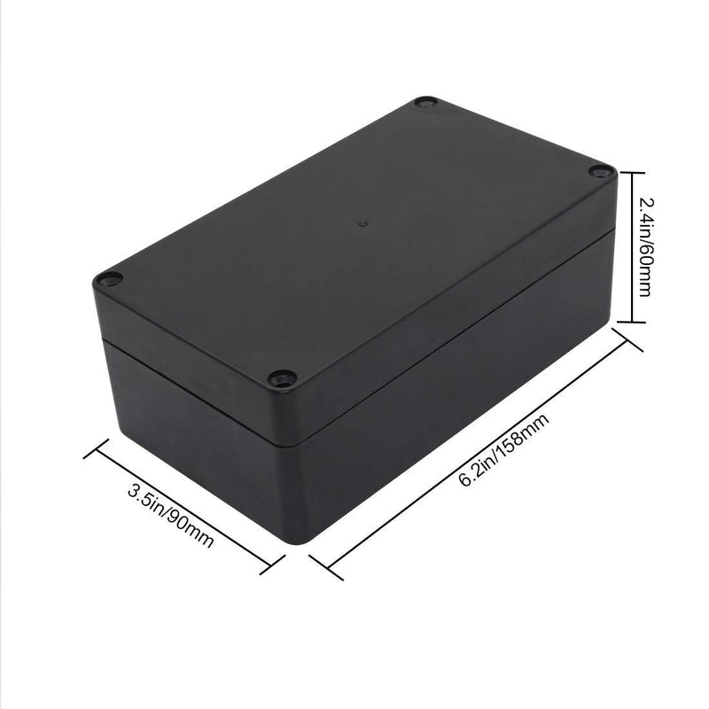 [Australia - AusPower] - LeMotech Project Box ABS Plastic Junction Box IP65 Waterproof Electrical Boxes Universal Enclosure Black 6.2X 3.5X 2.4 inch (158x90x60mm)?Pack of 1? 6.2"x 3.5"x 2.4" 1 pack 