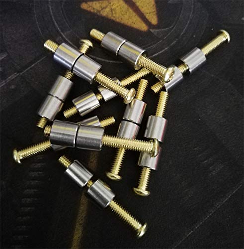 [Australia - AusPower] - 12 Sets/lot 45mm Brass Screw 5/16" (8mm) Nut Rod Loveless Bolts Knife Making Handle Screws for Knife Maker Tactical Survival Knife Shaft Fasteners (FBA) 