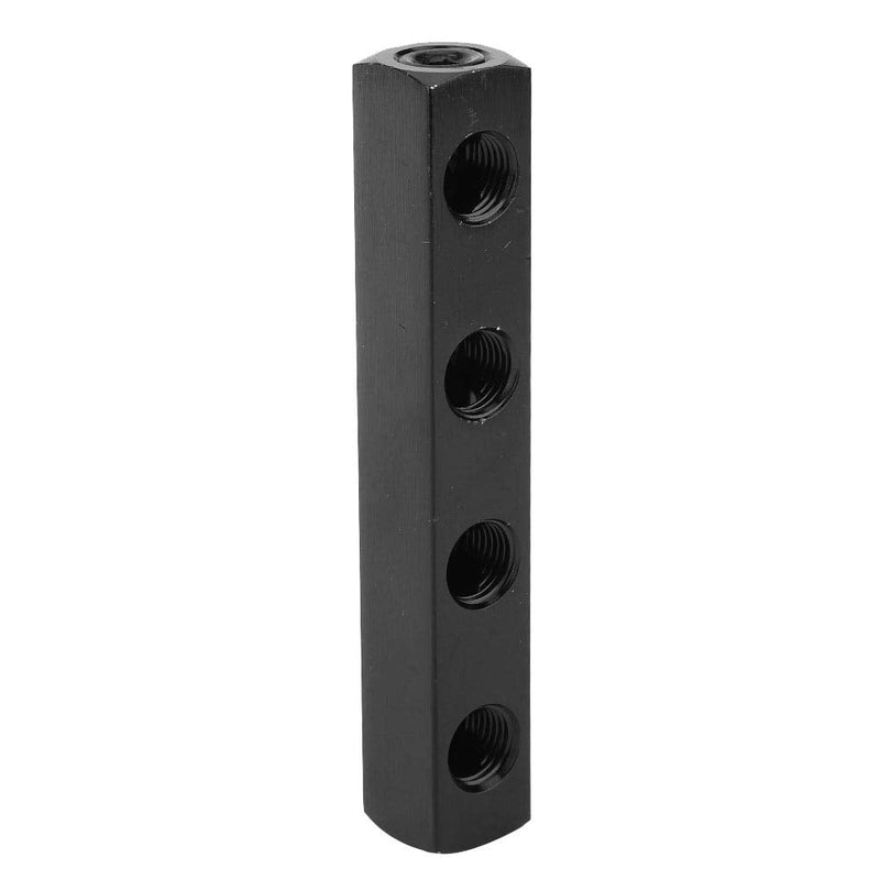 [Australia - AusPower] - SUS304 Air Hose Manifold Block, Air Hose Manifold Block Splitter, 4 Way 1/4 Inch BSPP Thread Pneumatic Air Hose Inline Manifold Block Splitter (4 Way) Straight cross 
