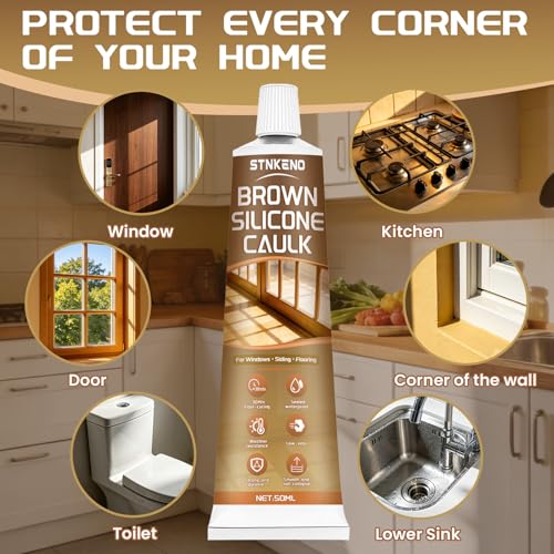 Brown Silicone Caulk, 3.53 Oz Brown Silicone Sealant Waterproof