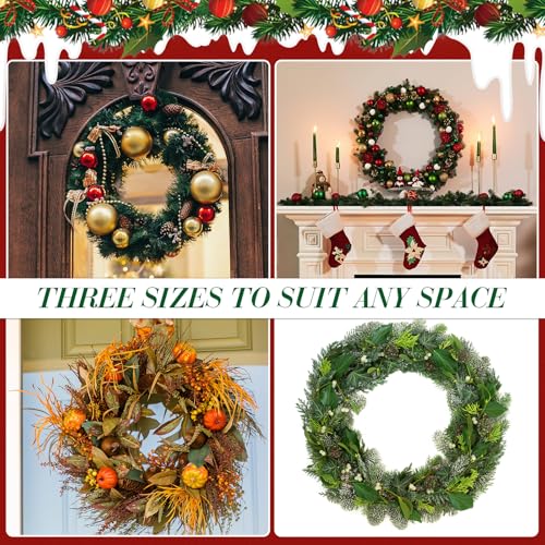 12 Pack Wire Wreath Frames 8 12 16 Inch with Paddle Wire and Tool